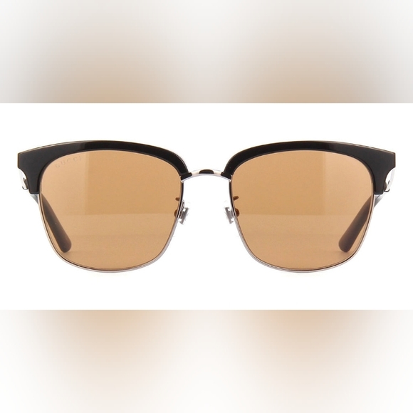 NEW GUCCI BLACK BROWN GUCCI SUNGLASSES GG0697S 005 UNISEX GUCCI EYEWEAR - Picture 6 of 8
